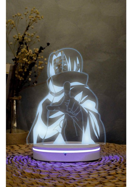 Itachi , Naruto - 3 Boyutlu Led Lamba 16 Renk Dekoratif Anime Gece Lambası 3d