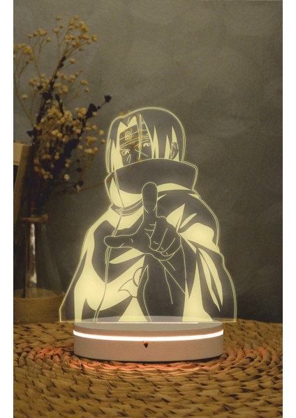 Itachi , Naruto - 3 Boyutlu Led Lamba 16 Renk Dekoratif Anime Gece Lambası 3d