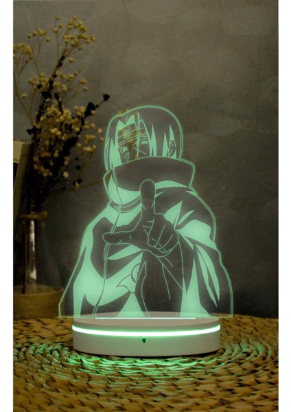 Itachi , Naruto - 3 Boyutlu Led Lamba 16 Renk Dekoratif Anime Gece Lambası 3d