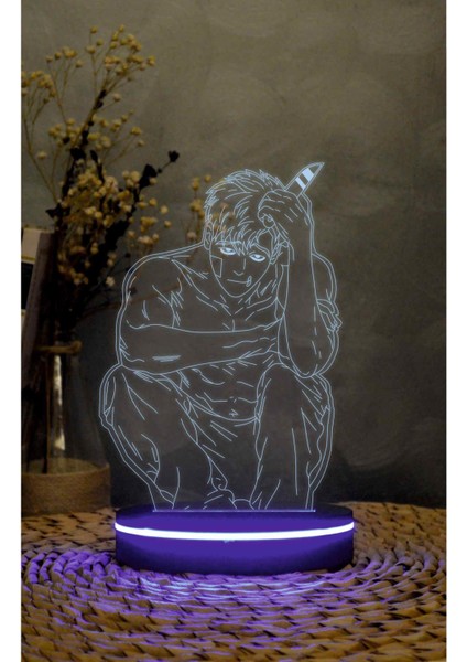Sangwoo , Killing Stalking - 3 Boyutlu Led Lamba 16 Renk Dekoratif Anime Gece Lambası 3d