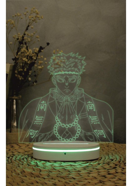 Gyomei Himejima , Demon Slayer - 3 Boyutlu Led Lamba 16 Renk Dekoratif Anime Gece Lambası 3d