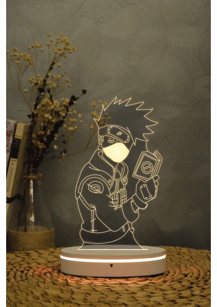 Kakashi , Naruto - 3 Boyutlu 16 Renk Dekoratif Gece Lambası 3d