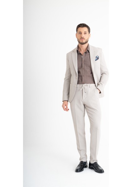 Slim Fit Takım Elbise - Bej-Kahverengi fiyatları