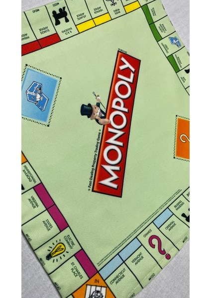 Monopoly Desenli Dijital Baskılı Kırlent Kılıfı ve Yastık