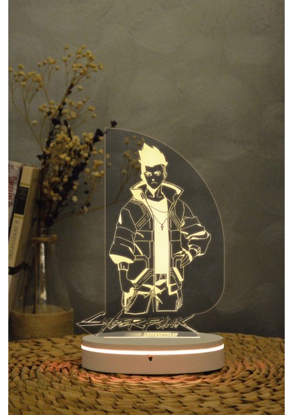 David Edgerunners , Cyberpunk - 3 Boyutlu 16 Renk Dekoratif Gece Lambası 3d