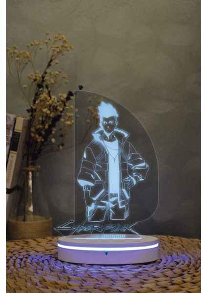 David Edgerunners , Cyberpunk - 3 Boyutlu 16 Renk Dekoratif Gece Lambası 3d modelleri