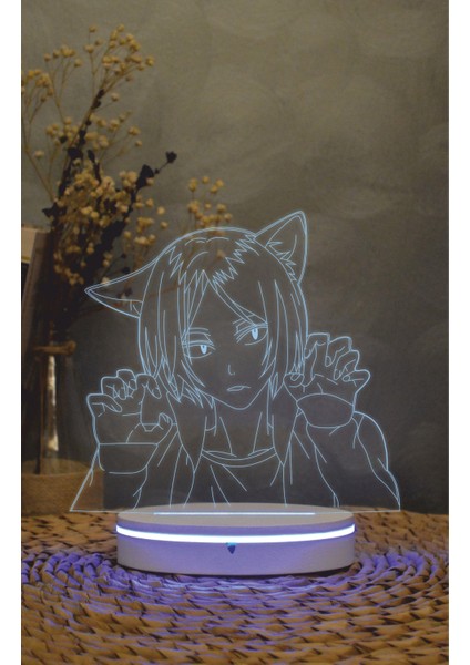Kenma Kozume , Haikyuu - 3 Boyutlu Led Lamba 16 Renk Dekoratif Anime Gece Lambası 3d modelleri