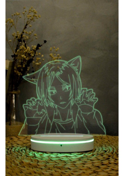 Kenma Kozume , Haikyuu - 3 Boyutlu Led Lamba 16 Renk Dekoratif Anime Gece Lambası 3d indirimleri