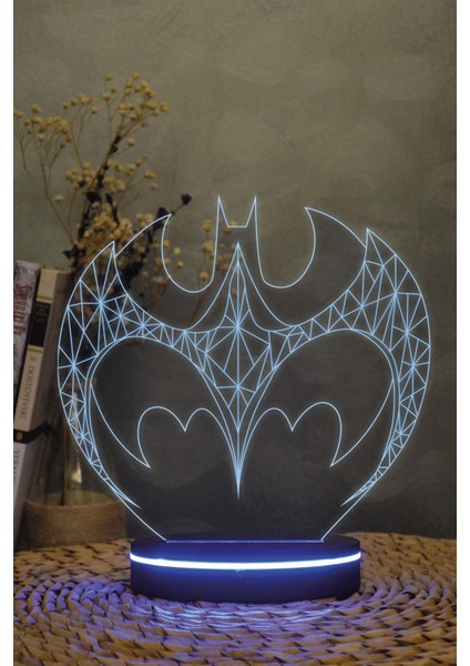 Batman Simge - 3 Boyutlu 16 Renk Dekoratif Gece Lambası 3d