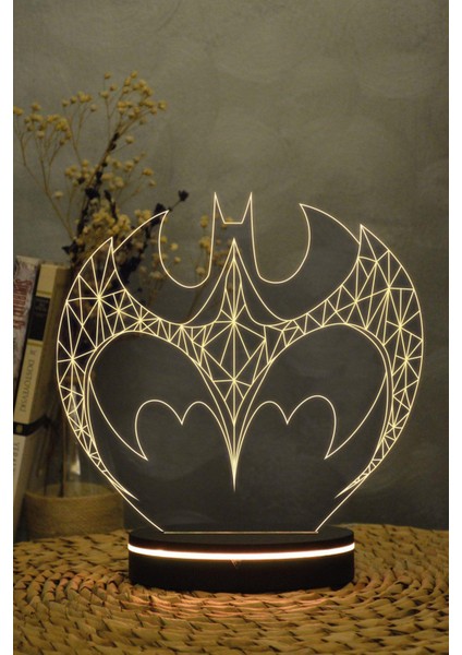 Batman Simge - 3 Boyutlu 16 Renk Dekoratif Gece Lambası 3d