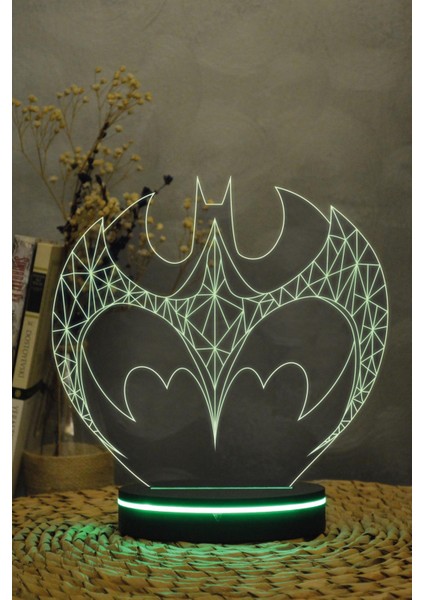 Batman Simge - 3 Boyutlu 16 Renk Dekoratif Gece Lambası 3d