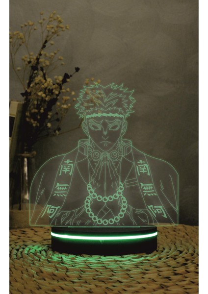 Gyomei Himejima , Demon Slayer - 3 Boyutlu Led Lamba 16 Renk Dekoratif Anime Gece Lambası 3d