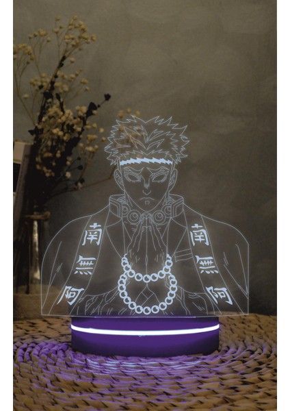 Gyomei Himejima , Demon Slayer - 3 Boyutlu Led Lamba 16 Renk Dekoratif Anime Gece Lambası 3d modelleri