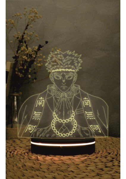 Gyomei Himejima , Demon Slayer - 3 Boyutlu Led Lamba 16 Renk Dekoratif Anime Gece Lambası 3d indirimleri