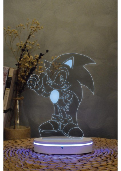 Sonic - 3 Boyutlu 16 Renk Dekoratif Gece Lambası 3d