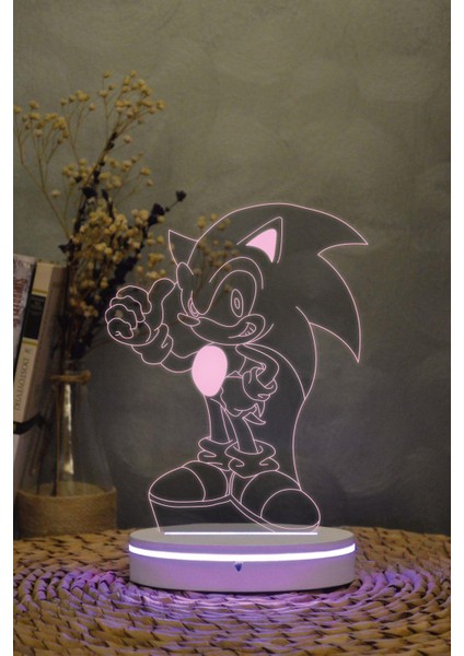 Sonic - 3 Boyutlu 16 Renk Dekoratif Gece Lambası 3d