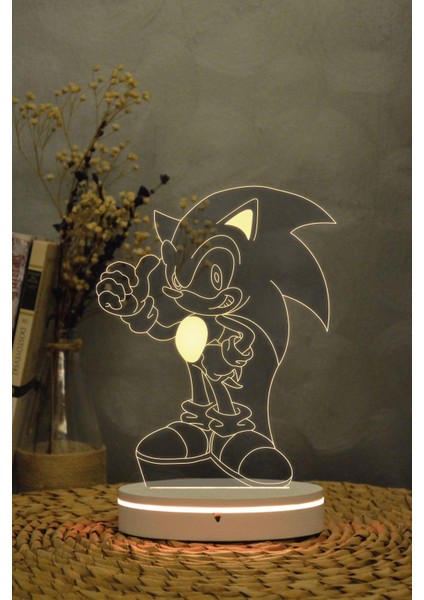Sonic - 3 Boyutlu 16 Renk Dekoratif Gece Lambası 3d
