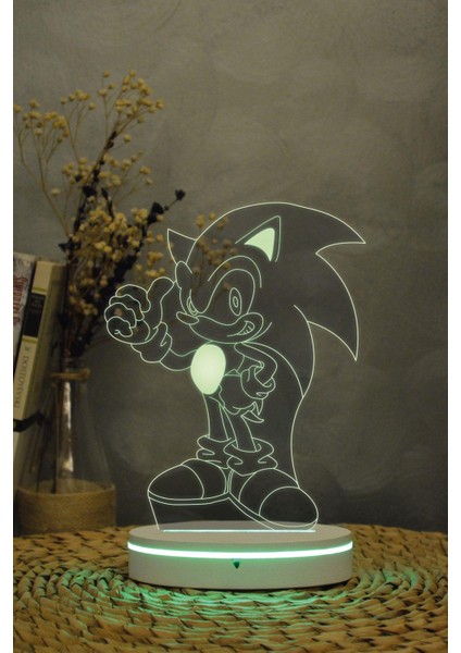 Sonic - 3 Boyutlu 16 Renk Dekoratif Gece Lambası 3d