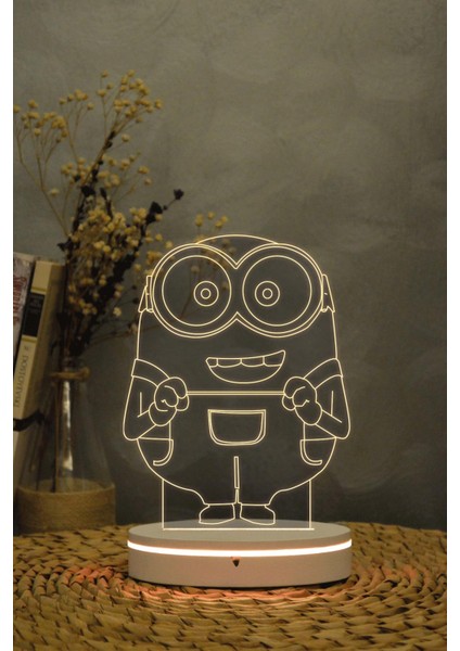 Minions - 3 Boyutlu 16 Renk Dekoratif Gece Lambası 3d
