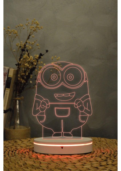 Minions - 3 Boyutlu 16 Renk Dekoratif Gece Lambası 3d