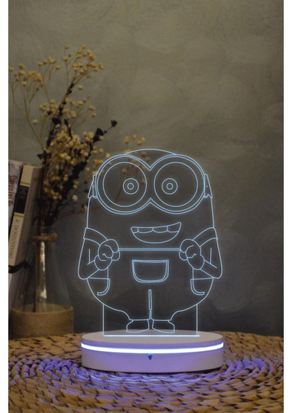 Minions - 3 Boyutlu 16 Renk Dekoratif Gece Lambası 3d