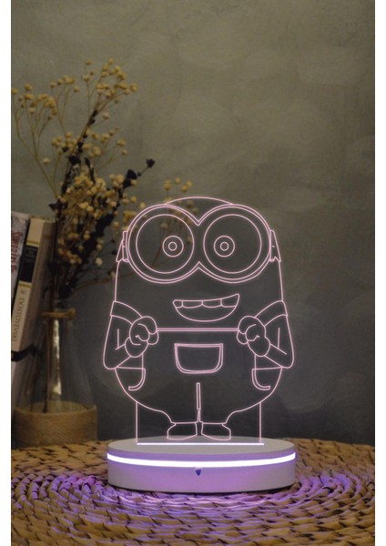 Minions - 3 Boyutlu 16 Renk Dekoratif Gece Lambası 3d