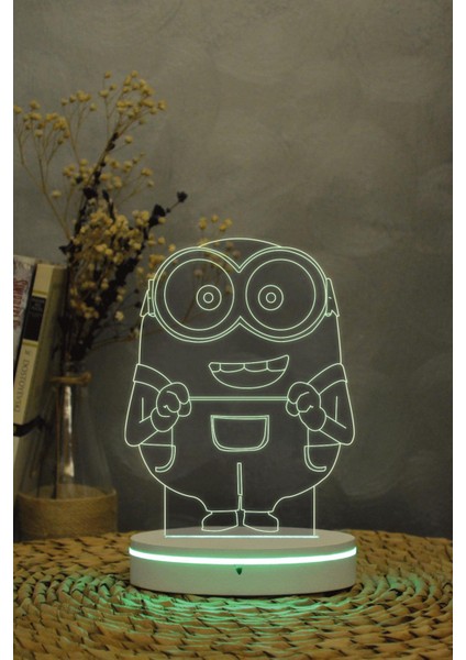 Minions - 3 Boyutlu 16 Renk Dekoratif Gece Lambası 3d