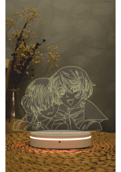 Ciel Phantomhive Ve Alois Trancy - 3 Boyutlu Led Lamba 16 Renk Dekoratif Anime Gece Lambası 3d