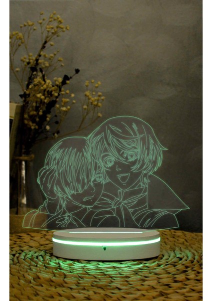 Ciel Phantomhive Ve Alois Trancy - 3 Boyutlu Led Lamba 16 Renk Dekoratif Anime Gece Lambası 3d