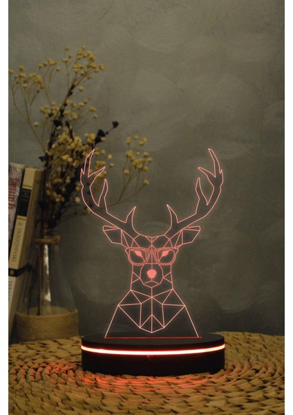 Geyik - 3 Boyutlu 16 Renk Dekoratif Gece Lambası 3d fiyatları