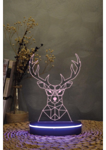 Geyik - 3 Boyutlu 16 Renk Dekoratif Gece Lambası 3d fırsatları