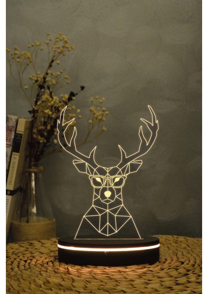 Geyik - 3 Boyutlu 16 Renk Dekoratif Gece Lambası 3d indirimleri