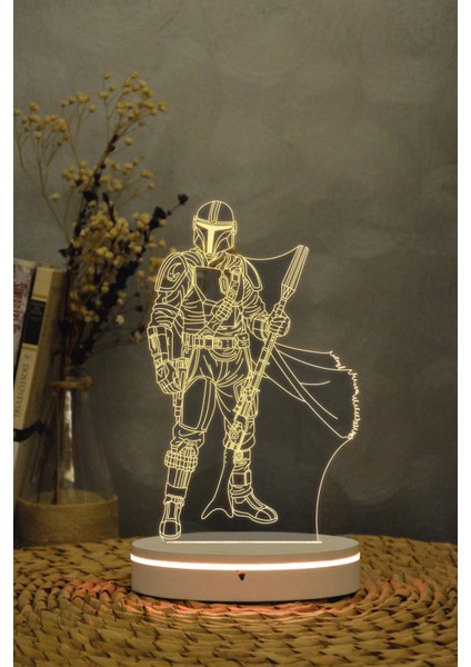Mandalorian , Star Wars - 3 Boyutlu 16 Renk Dekoratif Gece Lambası 3d fırsatları