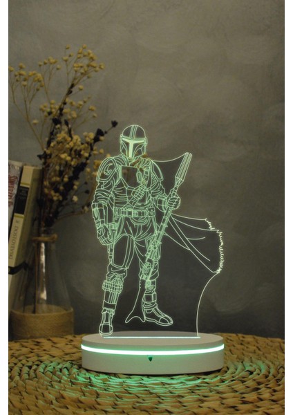Mandalorian , Star Wars - 3 Boyutlu 16 Renk Dekoratif Gece Lambası 3d indirimleri