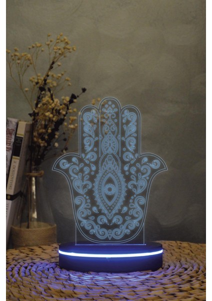 Fatma Ananın Eli - 3 Boyutlu 16 Renk Dekoratif Gece Lambası 3d fiyatları