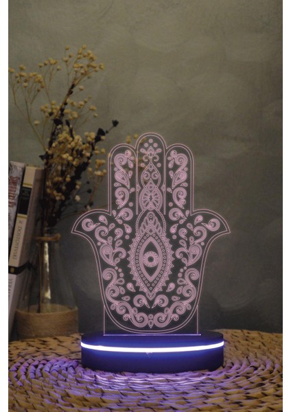 Fatma Ananın Eli - 3 Boyutlu 16 Renk Dekoratif Gece Lambası 3d modelleri