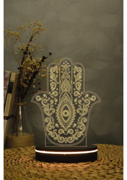 Fatma Ananın Eli - 3 Boyutlu 16 Renk Dekoratif Gece Lambası 3d fırsatları