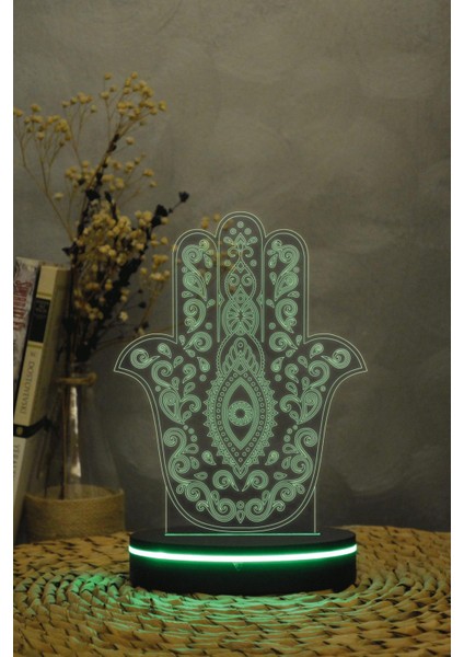 Fatma Ananın Eli - 3 Boyutlu 16 Renk Dekoratif Gece Lambası 3d indirimleri