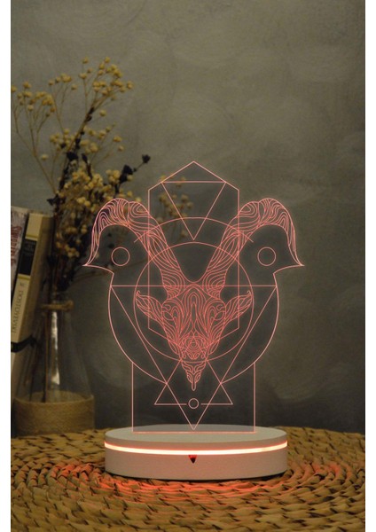 Oğlak Burcu - 3 Boyutlu 16 Renk Dekoratif Gece Lambası 3d fiyatları