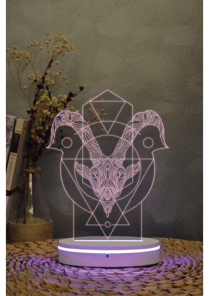 Oğlak Burcu - 3 Boyutlu 16 Renk Dekoratif Gece Lambası 3d fırsatları