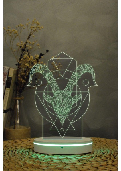 Oğlak Burcu - 3 Boyutlu 16 Renk Dekoratif Gece Lambası 3d indirimleri
