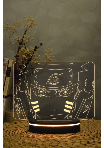 Naruto Uzumaki , Sage Mod + Kyubi Mod - 3 Boyutlu 16 Renk Dekoratif Gece Lambası 3d