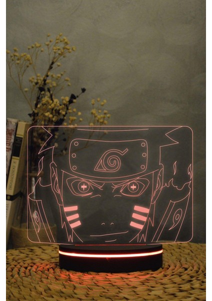 Naruto Uzumaki , Sage Mod + Kyubi Mod - 3 Boyutlu 16 Renk Dekoratif Gece Lambası 3d