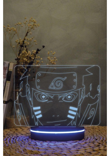 Naruto Uzumaki , Sage Mod + Kyubi Mod - 3 Boyutlu 16 Renk Dekoratif Gece Lambası 3d