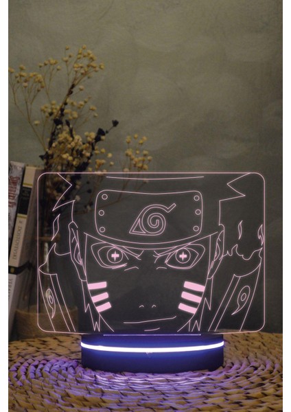 Naruto Uzumaki , Sage Mod + Kyubi Mod - 3 Boyutlu 16 Renk Dekoratif Gece Lambası 3d