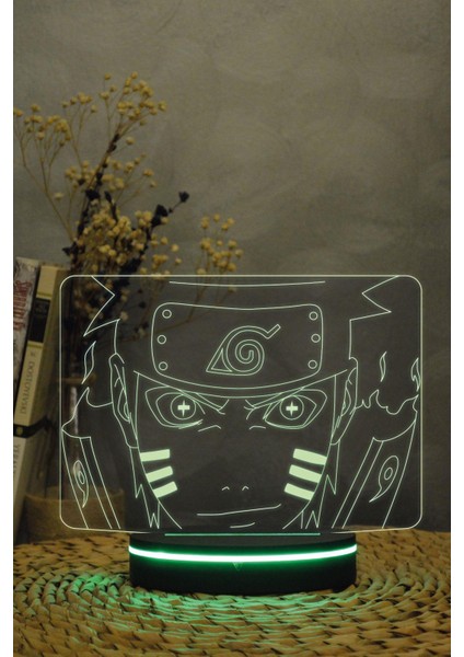 Naruto Uzumaki , Sage Mod + Kyubi Mod - 3 Boyutlu 16 Renk Dekoratif Gece Lambası 3d