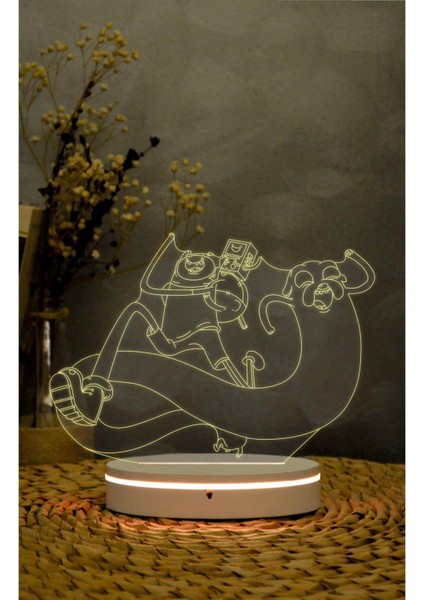 Fin Jack Bmo, Adventure Time - 3 Boyutlu Led Lamba 16 Renk Dekoratif Anime Gece Lambası 3d