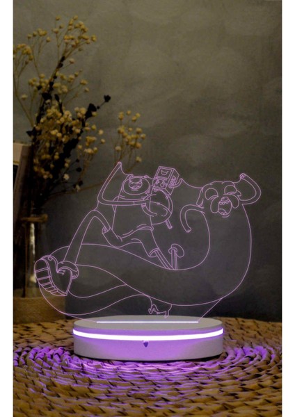 Fin Jack Bmo, Adventure Time - 3 Boyutlu Led Lamba 16 Renk Dekoratif Anime Gece Lambası 3d modelleri