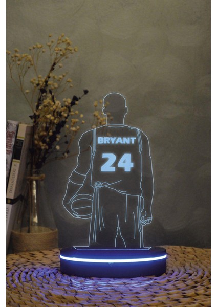 Kobe Bryant - 3 Boyutlu 16 Renk Dekoratif Gece Lambası 3d