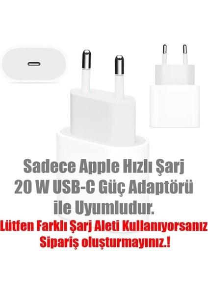 Apple iPhone 18W/20W Usb-C Uyumlu Hızlı Şarj Adaptörü Koruyucu Kılıf